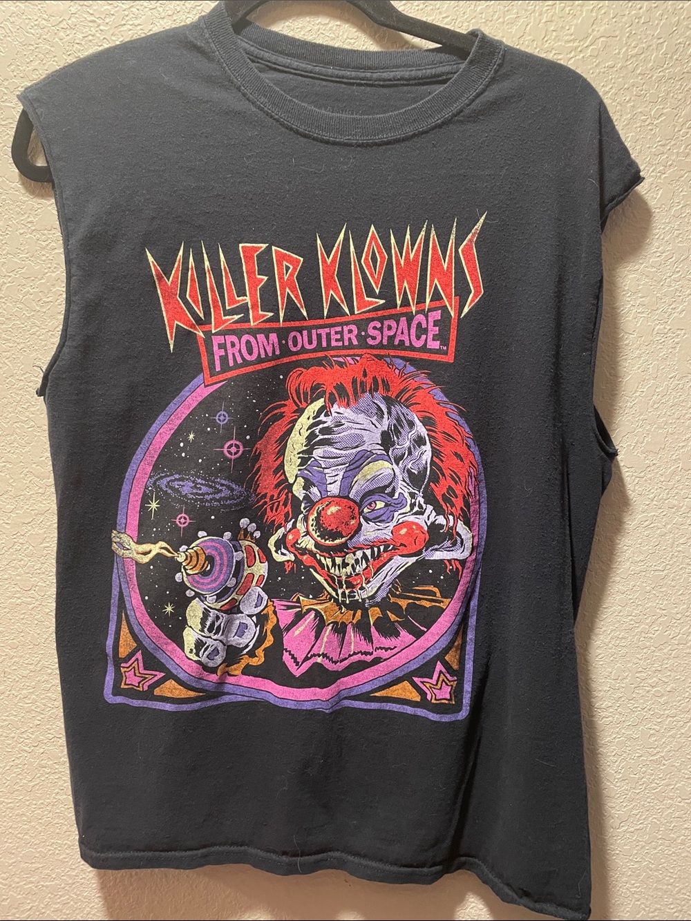 Spirit Black Tank Top with Multi-Color 'Killer Klowns from Outer Space' Graphic